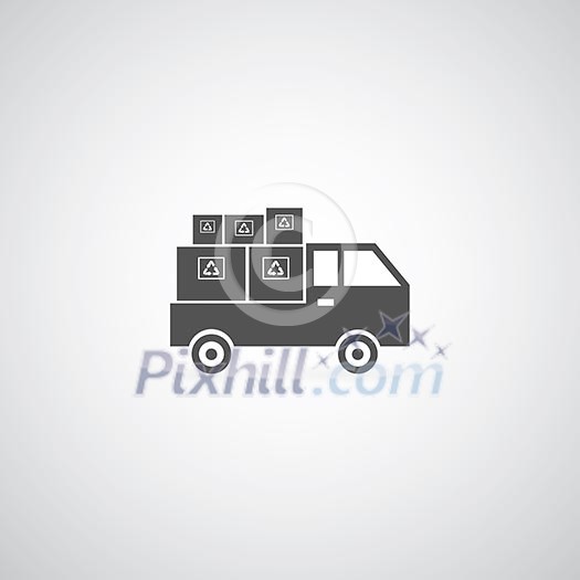 truck delivery services symbol on gray background truck delivery services symbol on gray background