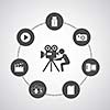 photography icons set in circle diagram