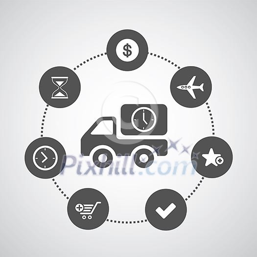 delivery symbol set in circle diagram delivery symbol set in circle diagram