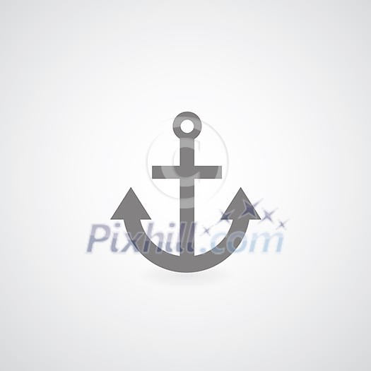 Anchor symbol on gray background 