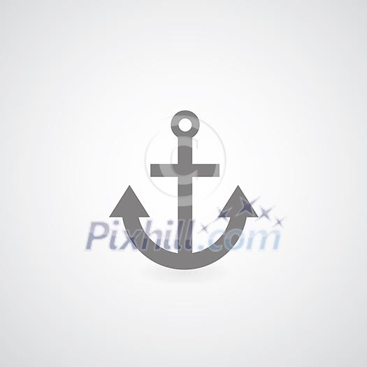 Anchor symbol on gray background Anchor symbol on gray background