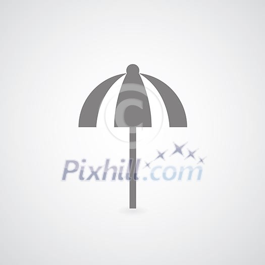 umbrella symbol on gray background