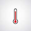 Thermometer symbol on gray background 