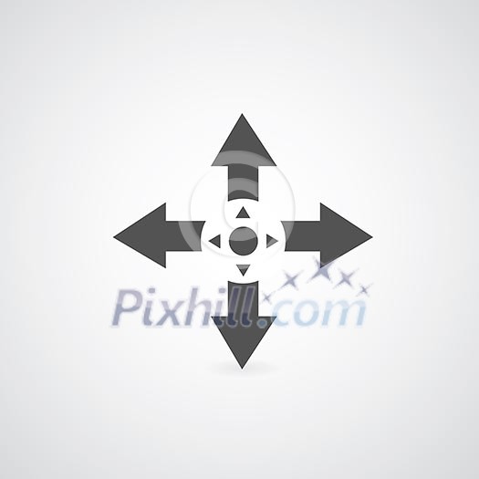 arrow symbol on gray background 