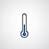 Thermometer symbol on gray background 