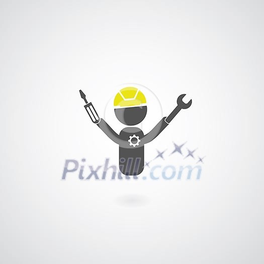 engineer symbol on gray background engineer symbol on gray background