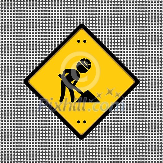 yellow sign under construction 