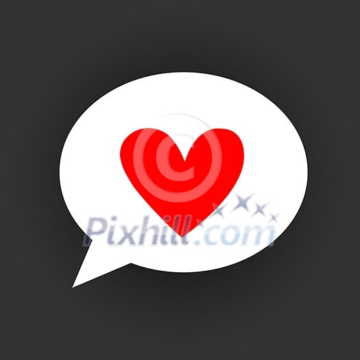 red heart Symbol Speech Bubble 