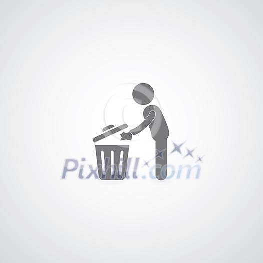 bin symbol on gray background bin symbol on gray background