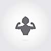 vector sportsman fitness club icon on gray background  