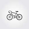 Retro bicycle symbol on gray background 