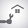 Home repair symbol on gray background 