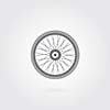 bicycle wheel symbol on gray background 