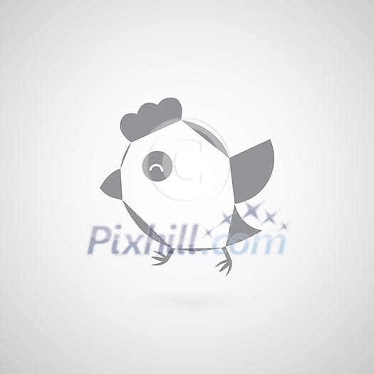 chicken vector on a gray background 