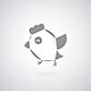 chicken vector on a gray background 