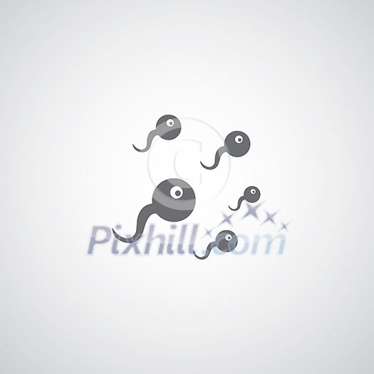 Sperm cells  symbol  on gray background 