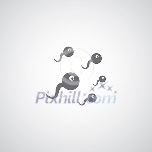 Sperm cells symbol on gray background Sperm cells symbol on gray background