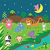 cute vector animals in forest  