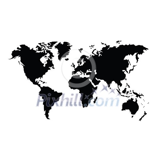 vector black map of the world 