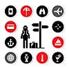 backpack traveler vector icon set for use 