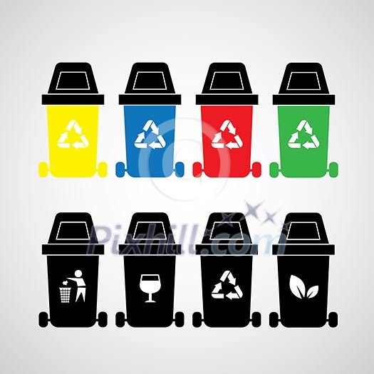 vector recycle bins symbol set vector recycle bins symbol set