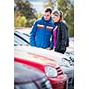 Young couple choosing the right car for them