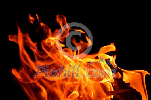 fire flame background pater frame on black background