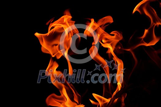 fire flame background pater frame on black background