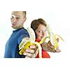 happy couple with banana 