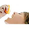 woman squeeze orange