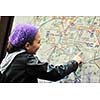 girl with city map navigation panel