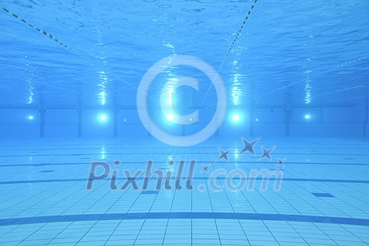 sport swimming pool underwater with blue color and swimmers sport swimming pool underwater with blue color and swimmers