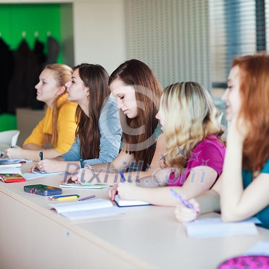 Students in class (color toned image)