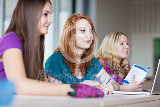 Students in class (color toned image)