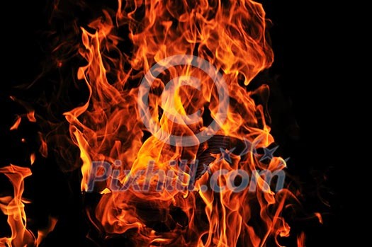 wild fire flames burn hot with black background wild fire flames burn hot with black background