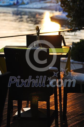 modern restaurant table outdoor at sea modern restaurant table outdoor at sea