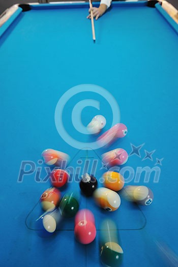 young pro billiard player finding best solution and right angle at billard or snooker pool sport game young pro billiard player finding best solution and right angle at billard or snooker pool sport game