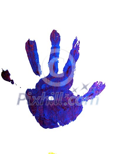 hand red paint on white hand red paint on white