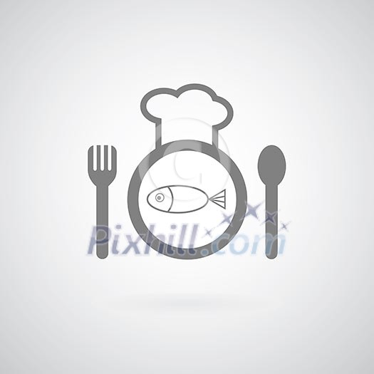 chef symbol on gray background 