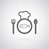 chef symbol on gray background 