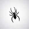 black spider symbol on gray background 