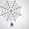 black spider symbol on gray background 