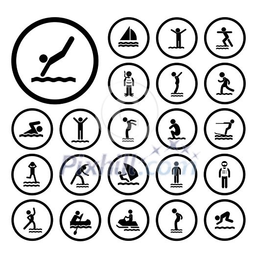 water sport vector icon set water sport vector icon set