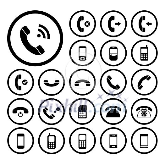vector basic  phone icon set 