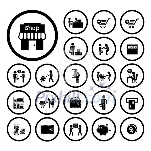 shopping and delivery icon set shopping and delivery icon set