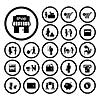 shopping and delivery icon set 
