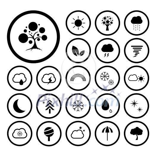 vector basic icon set for weather 
