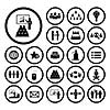 Business management and conference icon set 