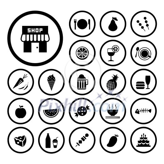 food and drink vector icon set 