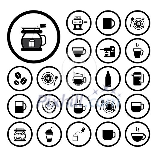 cup and coffee vector icon set cup and coffee vector icon set